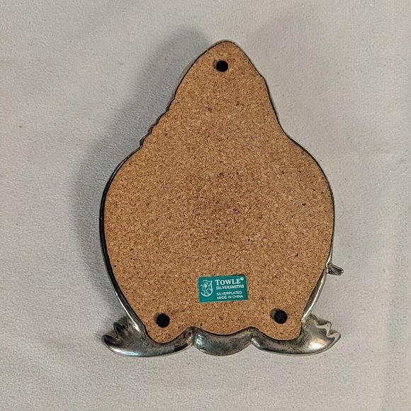 Towle Silverplated Penguin Coaster Silver Christmas Santa Hat Drink Rest Metal - Picture 6 of 9